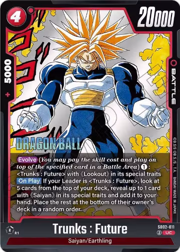 Trunks : Future - SB02-011 (SB02-011), Manga Booster 02 — DB Fusion card price