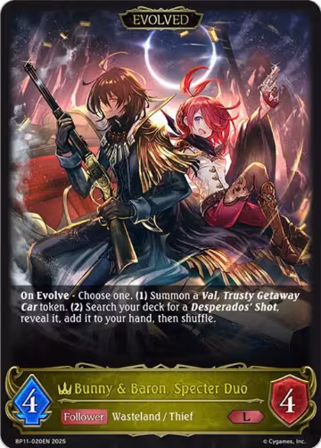 Bunny & Baron, Specter Duo (Evolved) (BP11-020EN), Bullet of Fate — Shadowverse card price