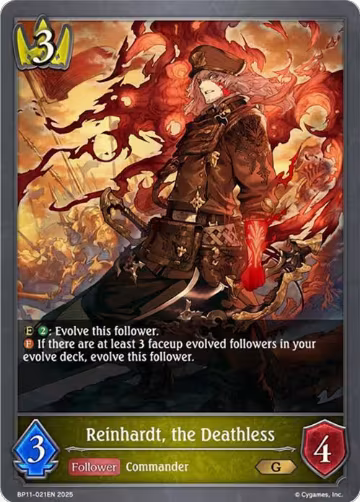 Reinhardt, the Deathless (BP11-021EN), Bullet of Fate — Shadowverse card price