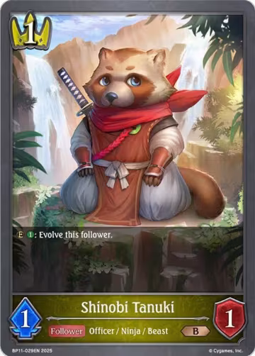 Shinobi Tanuki (BP11-029EN), Bullet of Fate — Shadowverse card price