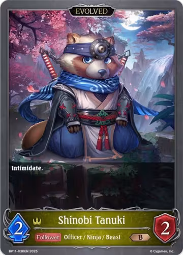 Shinobi Tanuki (Evolved) (BP11-030EN), Bullet of Fate — Shadowverse card price