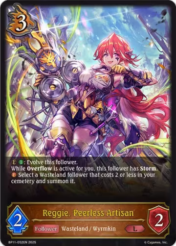 Reggie, Peerless Artisan (BP11-052EN), Bullet of Fate — Shadowverse card price