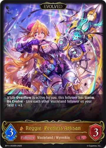 Reggie, Peerless Artisan (Evolved) (BP11-053EN), Bullet of Fate — Shadowverse card price