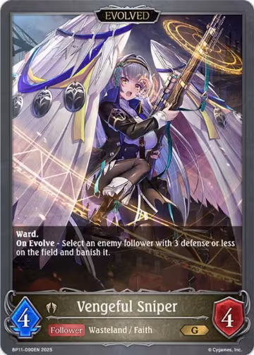 Vengeful Sniper (Evolved) (BP11-090EN), Bullet of Fate — Shadowverse card price