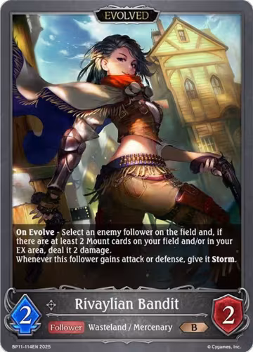 Rivaylian Bandit (Evolved) (BP11-114EN), Bullet of Fate — Shadowverse card price