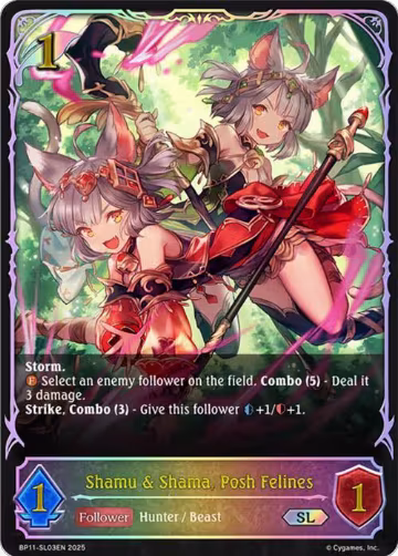 Shamu & Shama, Posh Felines (SL) (BP11-SL03EN), Bullet of Fate — Shadowverse card price