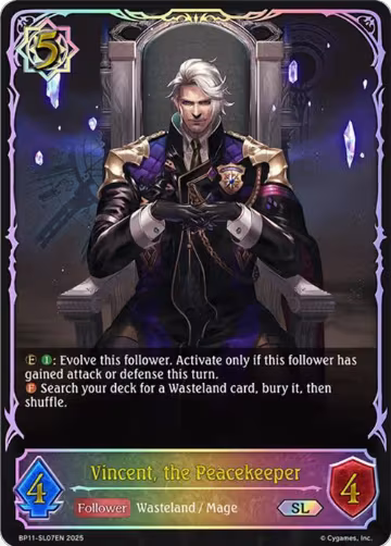 Vincent, the Peacekeeper (SL) (BP11-SL07EN), Bullet of Fate — Shadowverse card price