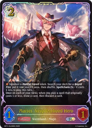 Maiser, Neighborhood Hero (SL) (BP11-SL09EN), Bullet of Fate — Shadowverse card price