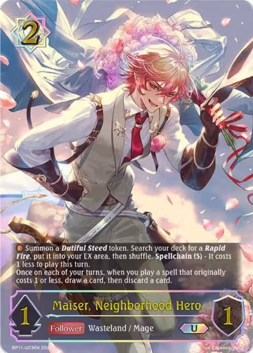 Maiser, Neighborhood Hero (U) (BP11-U03EN), Bullet of Fate — Shadowverse card price