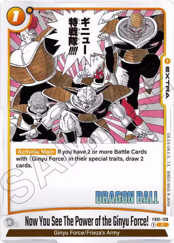 Now You See The Power of the Ginyu Force! (FB01-138), Manga Booster 02 — DB Fusion card price