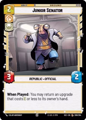 Junior Senator (200/264), Secrets of Power — Star Wars card price