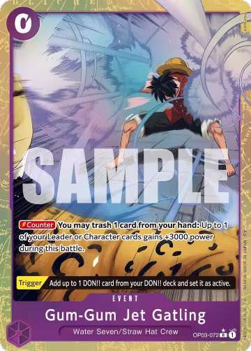Gum-Gum Jet Gatling (Alternate Art) (OP03-072), Premium Booster -The Best- Vol. 2 — One Piece card price