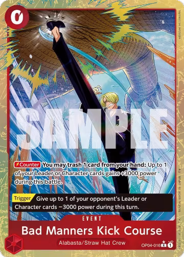 Bad Manners Kick Course (Alternate Art) (OP04-016), Premium Booster -The Best- Vol. 2 — One Piece card price