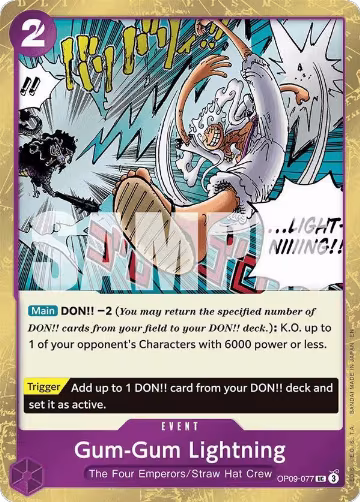 Gum-Gum Lightning (Pirate Foil) (OP09-077), Premium Booster -The Best- Vol. 2 — One Piece card price