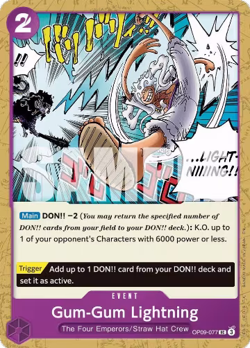 Gum-Gum Lightning (Reprint) (OP09-077), Premium Booster -The Best- Vol. 2 — One Piece card price