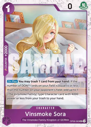 Vinsmoke Sora (Pirate Foil) (OP06-063), Premium Booster -The Best- Vol. 2 — One Piece card price
