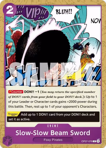 Slow-Slow Beam Sword (Reprint) (OP07-076), Premium Booster -The Best- Vol. 2 — One Piece card price