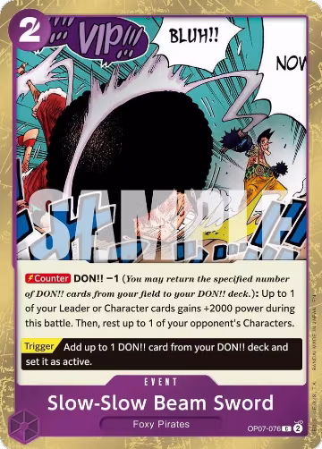 Slow-Slow Beam Sword (Pirate Foil) (OP07-076), Premium Booster -The Best- Vol. 2 — One Piece card price
