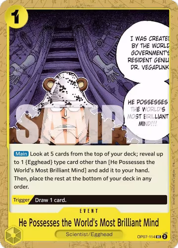 He Possesses the World's Most Brilliant Mind (Reprint) (OP07-114), Premium Booster -The Best- Vol. 2 — One Piece card price