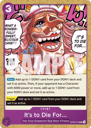 It's to Die For (Reprint) (OP08-076), Premium Booster -The Best- Vol. 2 — One Piece card price