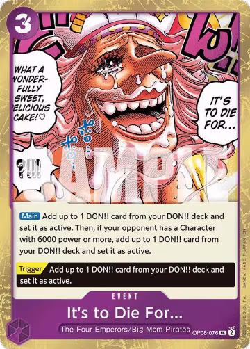 It's to Die For (Pirate Foil) (OP08-076), Premium Booster -The Best- Vol. 2 — One Piece card price