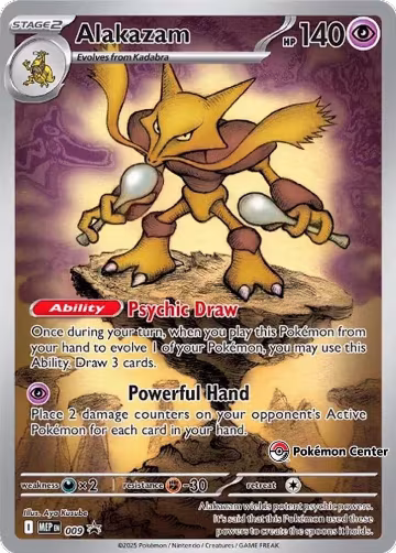 Alakazam - 009 (Pokemon Center Exclusive) (009), Mega Evolution Promo — Pokémon card price