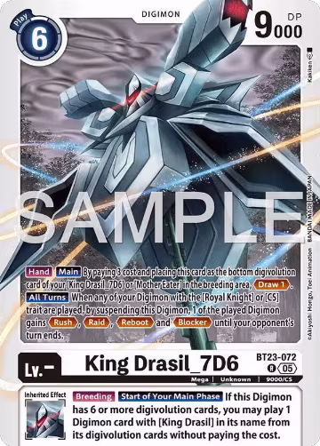King Drasil_7D6 (BT23-072 R), Hackers' Slumber — Digimon card price
