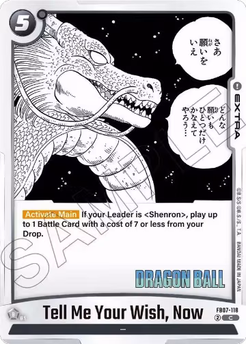 Tell Me Your Wish, Now (FB07-118), Manga Booster 02 — DB Fusion card price