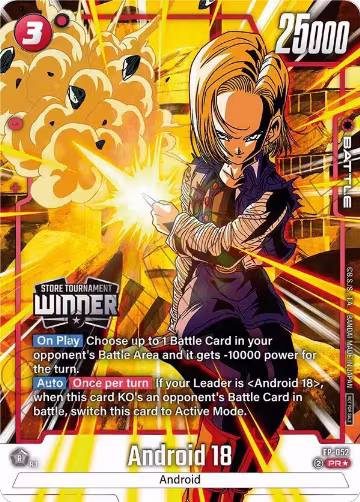 Android 18 (Tournament Pack -Winner- 08) (FP-052), Tournament and Championship Promos — DB Fusion card price