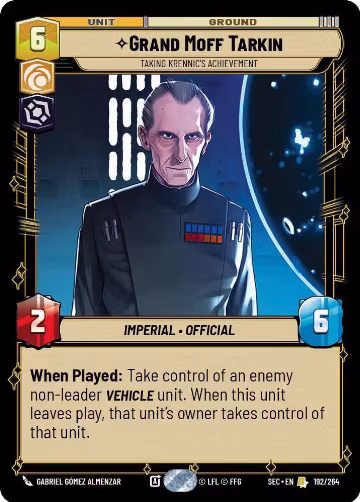 Grand Moff Tarkin - Taking Krennic's Achievement (192/264), Secrets of Power — Star Wars card price