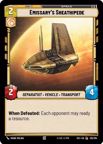 Emissary's Sheathipede (215/264), Secrets of Power — Star Wars card price