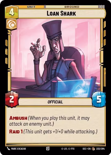 Loan Shark (222/264), Secrets of Power — Star Wars card price