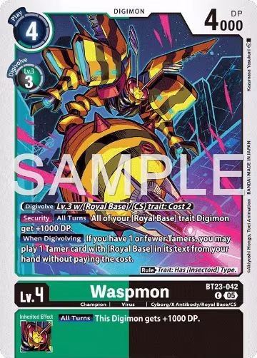 Waspmon (BT23-042 C), Hackers' Slumber — Digimon card price