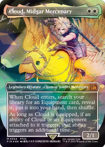 Cloud, Midgar Mercenary (Borderless) (Chocobo Track Foil) (564), FINAL FANTASY — Magic card price