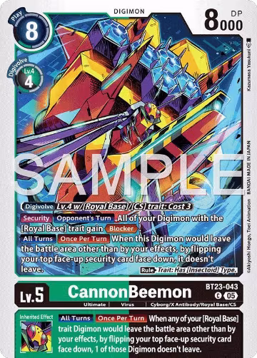 CannonBeemon (BT23-043 C), Hackers' Slumber — Digimon card price