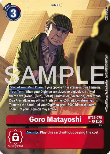 Goro Matayoshi (Alternate Art) (BT23-078 U), Hackers' Slumber — Digimon card price