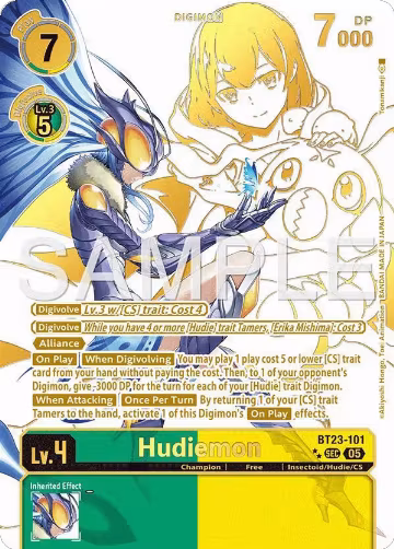 Hudiemon (Rare Pull) (BT23-101 SEC) — card price