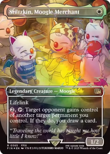 Stiltzkin, Moogle Merchant (Borderless) (Chocobo Track Foil) (565), FINAL FANTASY — Magic card price