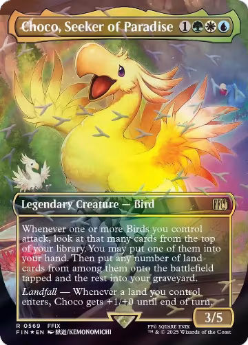 Choco, Seeker of Paradise (Borderless) (Chocobo Track Foil) (569), FINAL FANTASY — Magic card price