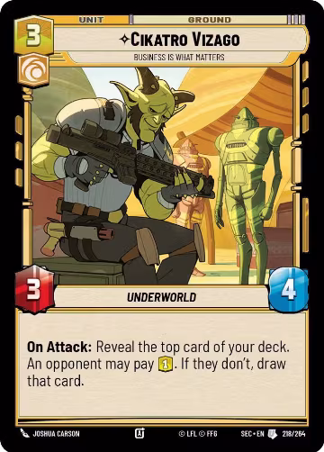 Cikatro Vizago - Business is What Matters (218/264), Secrets of Power — Star Wars card price