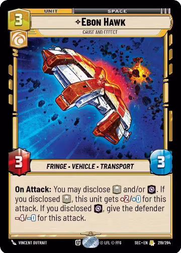 Ebon Hawk - Cause and Effect (219/264), Secrets of Power — Star Wars card price