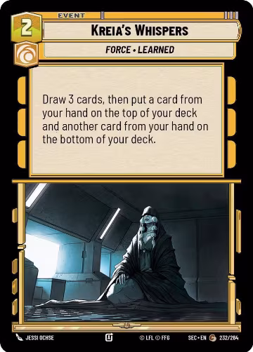 Kreia's Whispers (232/264), Secrets of Power — Star Wars card price
