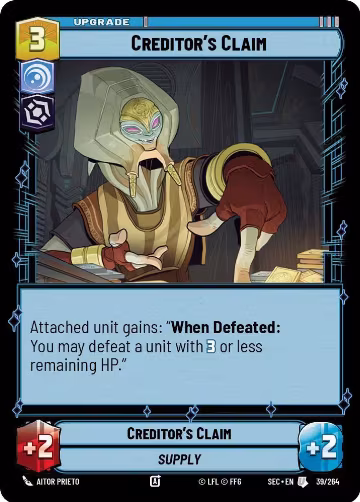 Creditor's Claim (39/264), Secrets of Power — Star Wars card price