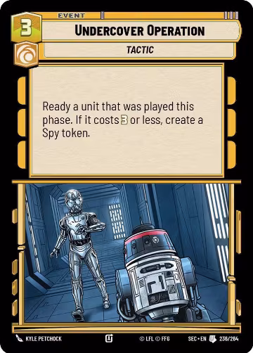 Undercover Operation (236/264), Secrets of Power — Star Wars card price