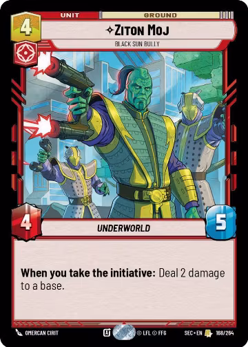 Ziton Moj - Black Sun Bully (168/264), Secrets of Power — Star Wars card price