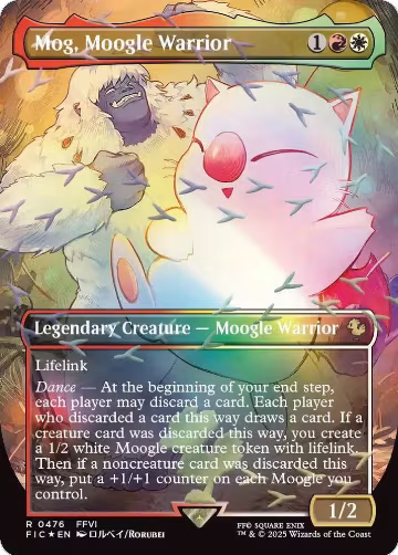 Mog, Moogle Warrior (Borderless) (Chocobo Track Foil) (476), Commander: FINAL FANTASY — Magic card price
