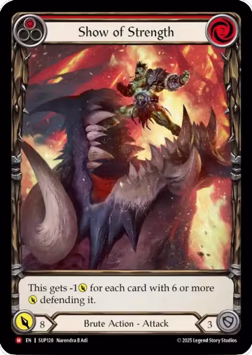 Show of Strength (Extended Art) (SUP128), Super Slam — Flesh & Blood card price