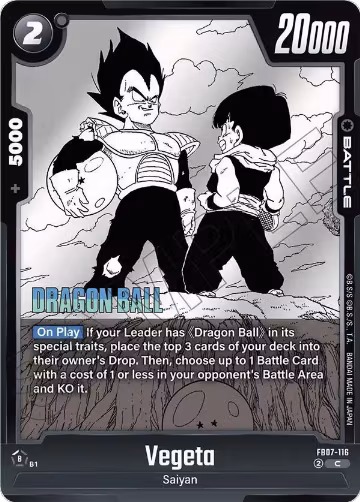 Vegeta - FB07-116 (FB07-116), Manga Booster 02 — DB Fusion card price