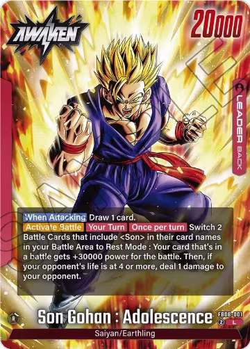 Son Gohan : Adolescence - FB08-001 (FB08-001), Saiyan's Pride — DB Fusion card price