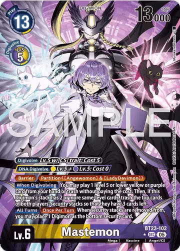 Mastemon (Alternate Art) (BT23-102 SEC), Hackers' Slumber — Digimon card price
